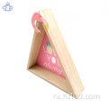 Настенная Треугольная деревянная настенная полка Фламинго в рамке